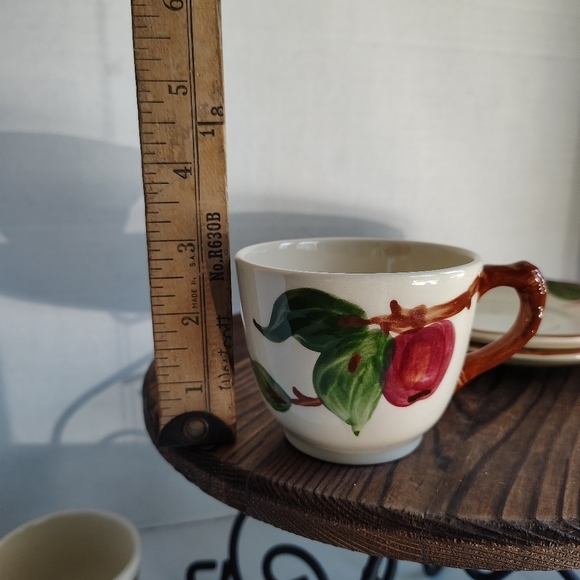 Franciscan Apple Cups & Saucers Set Of 2 Apple Tree Cups And Plates Vintage USA - Picture 12 of 16